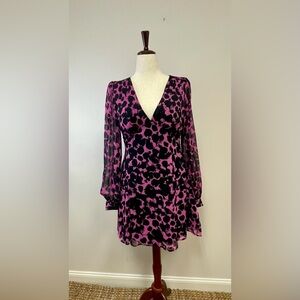 Topshop Pink and Black Long Sleeve Dress